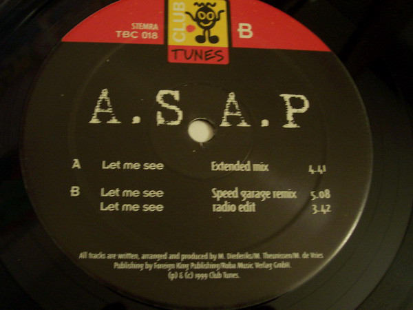 A.S.A.P. - Let Me See (Speed Garage Mix)