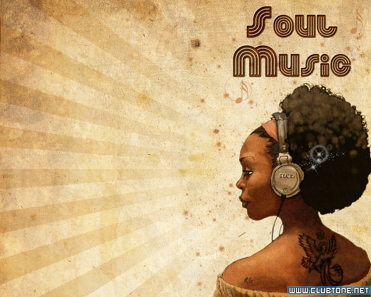 soul music, девушка в наушниках  